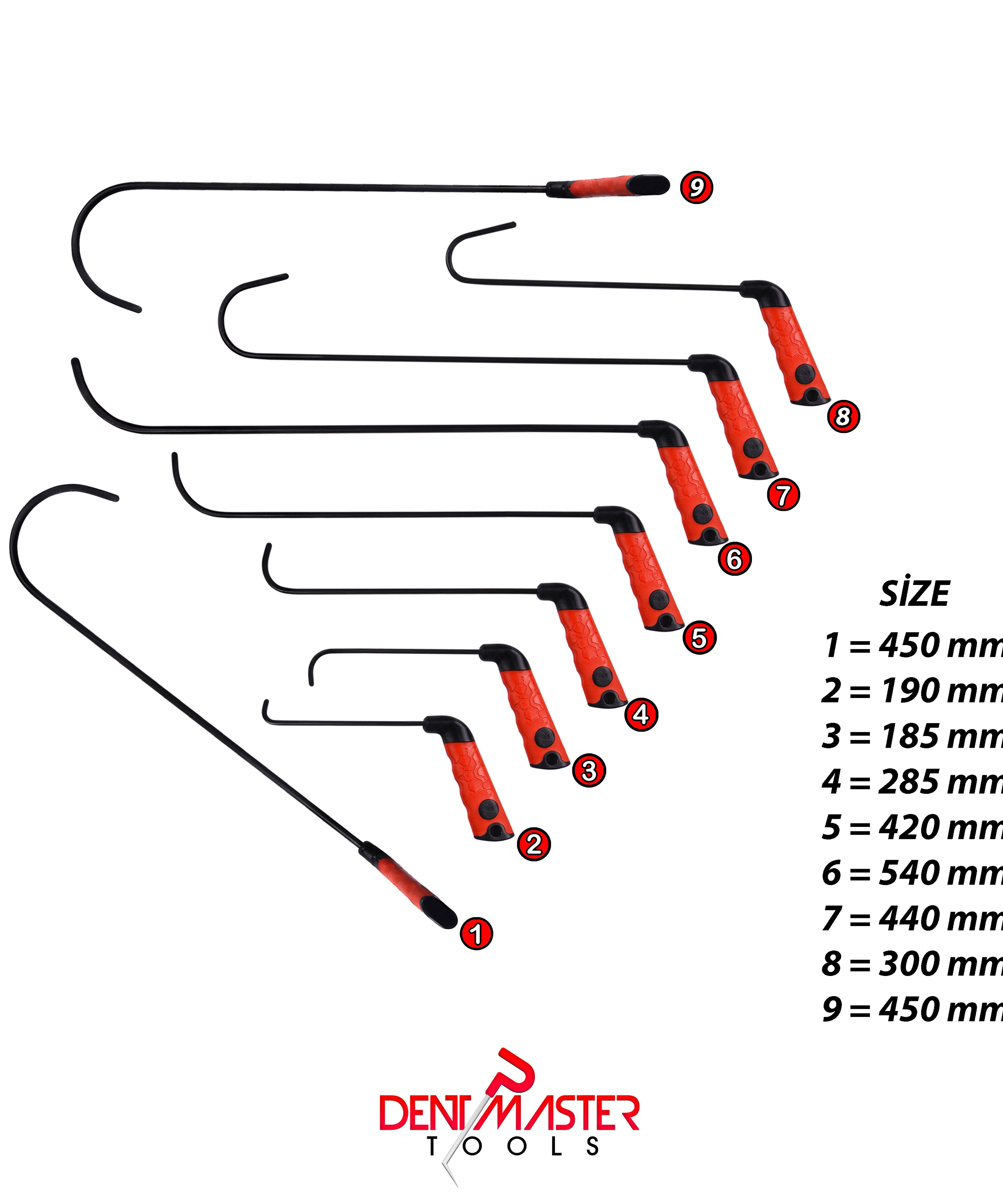 9-Piece Professional Moon Hook PDR Rod Set