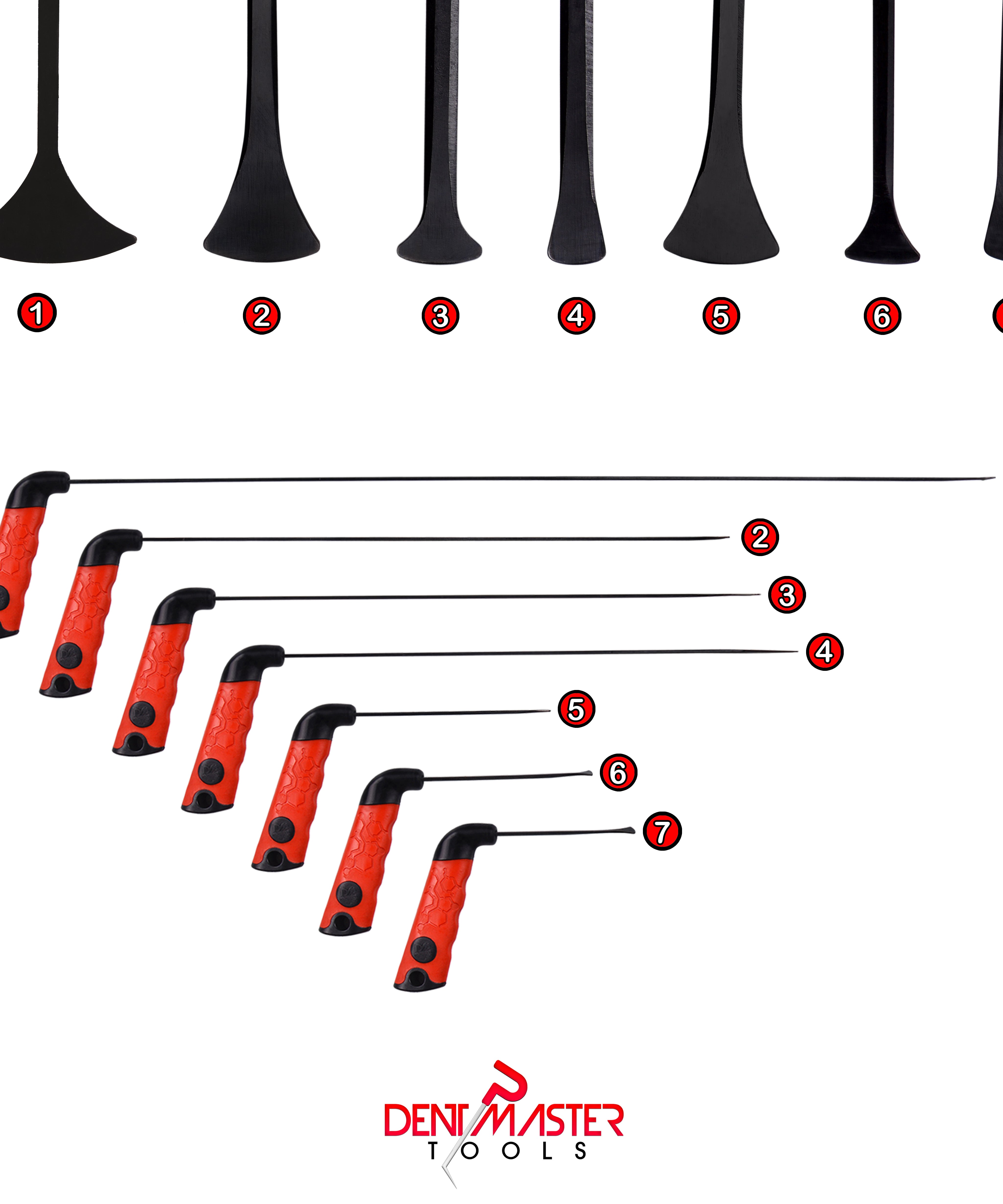 7-Piece PDR Whale Tail Rod Set